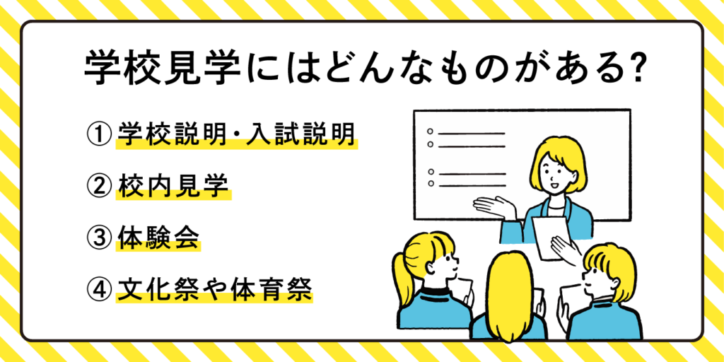 学校見学にはどんなものがある？