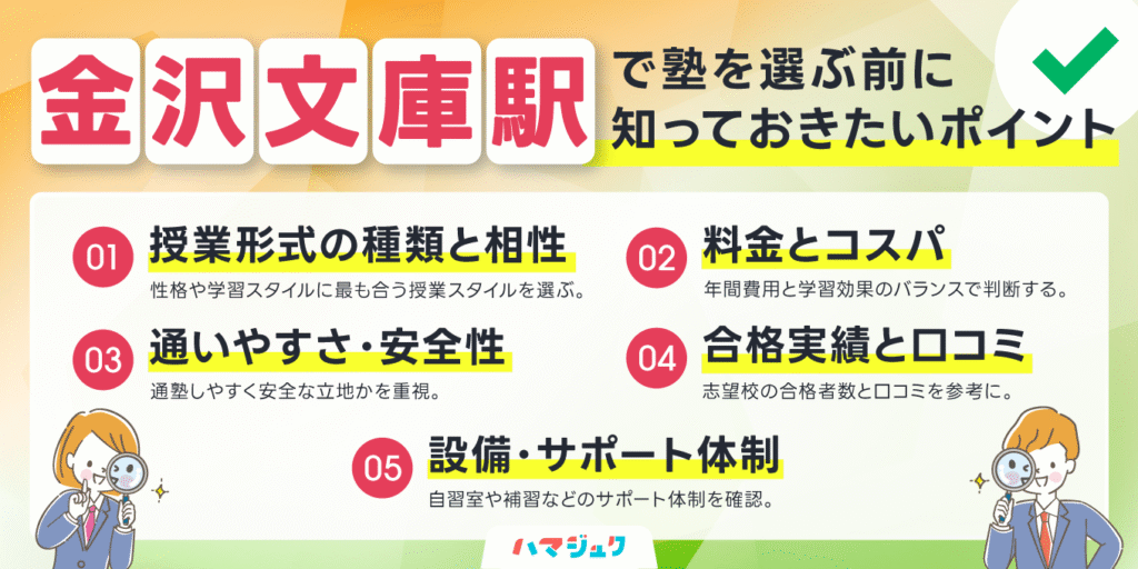 【2025年最新】金沢文庫駅で塾を選ぶ前に知っておきたいポイント