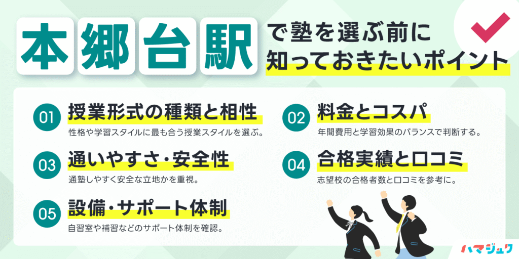 本郷台駅で塾を選ぶ前に知っておきたいポイント