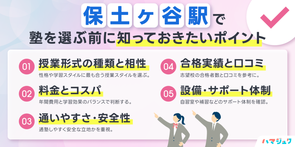 保土ヶ谷駅で塾を選ぶ前に知っておきたいポイント