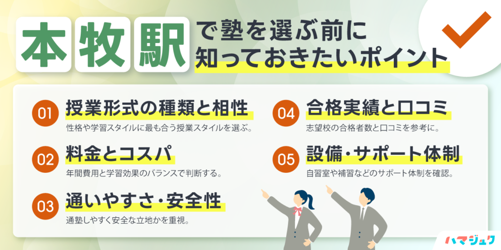 本牧駅で塾を選ぶ前に知っておきたいポイント
