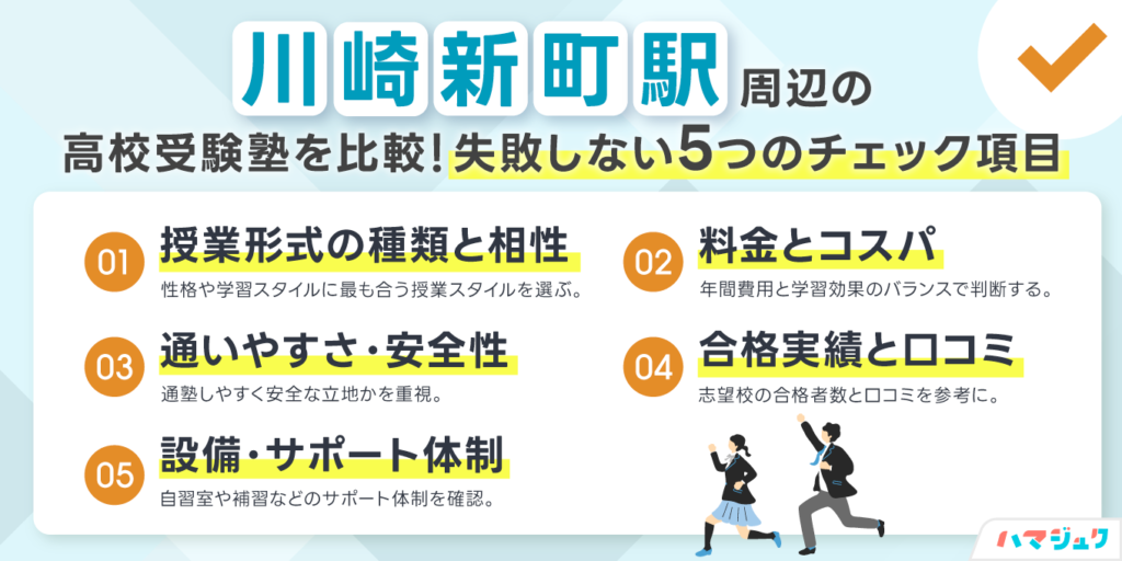 川崎新町駅周辺の高校受験塾を比較｜失敗しない5つのチェック項目