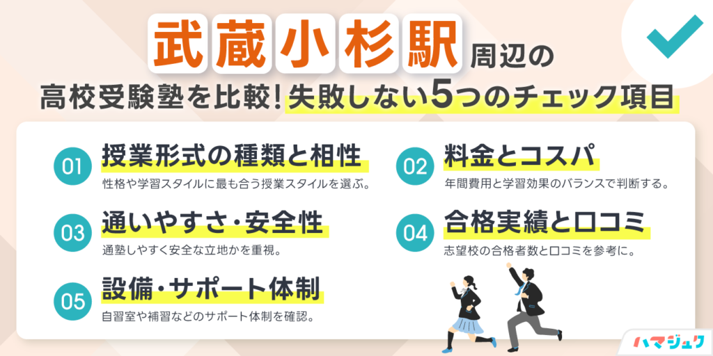 武蔵小杉駅周辺の高校受験塾を比較|失敗しない5つのチェック項目