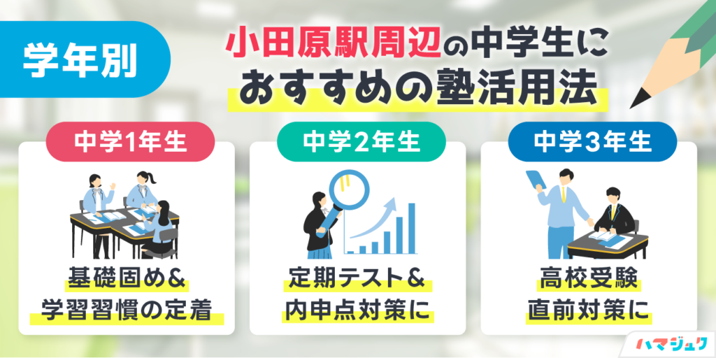 学年別｜小田原駅周辺の中学生におすすめの塾活用法
