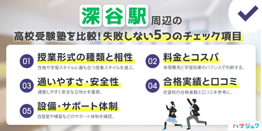 深谷駅周辺の高校受験塾を比較｜失敗しない5つのチェック項目